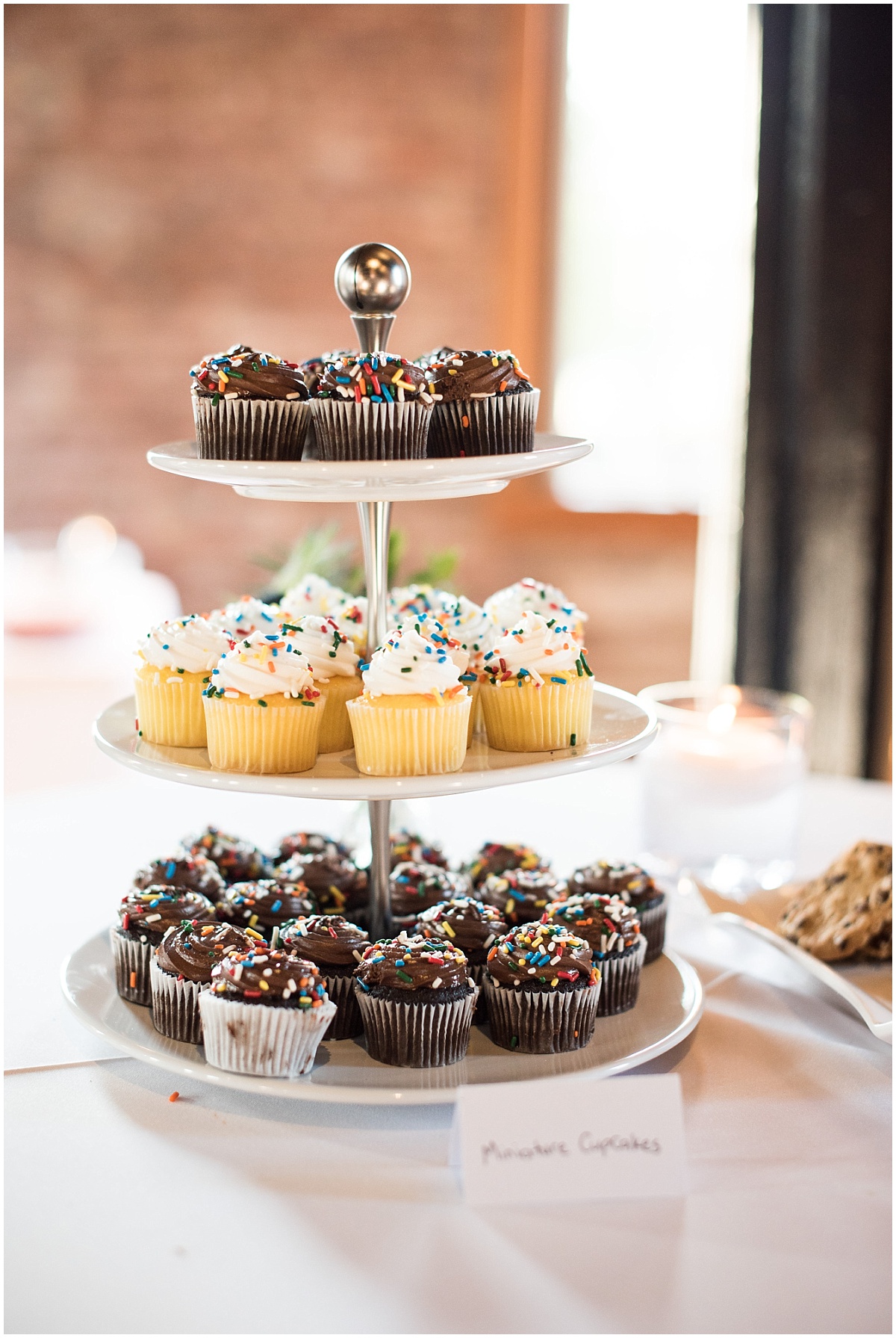 Cup cake tower wedding reception