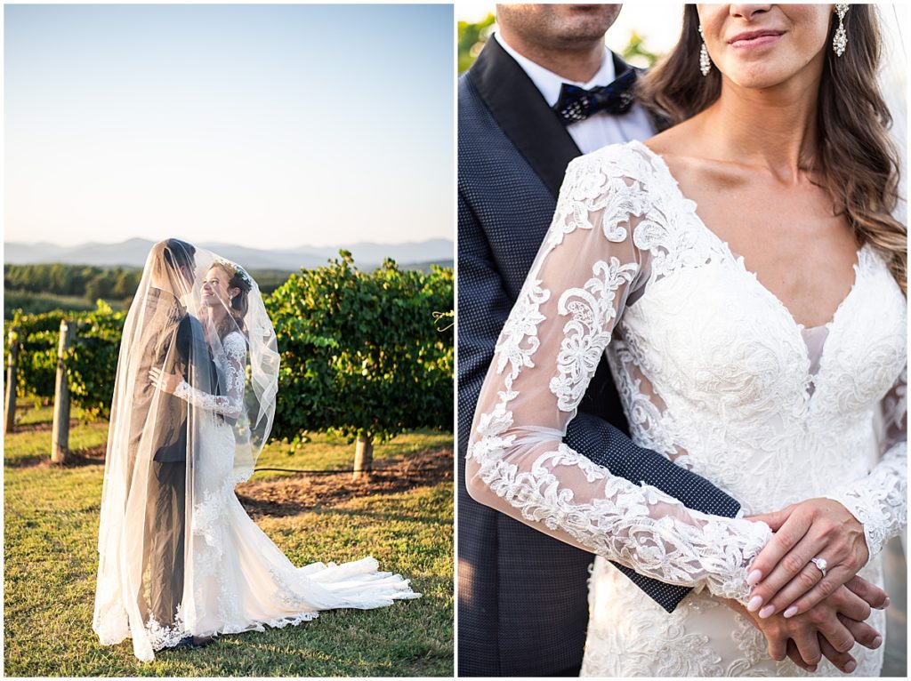 Fall Wedding Dress and Veil